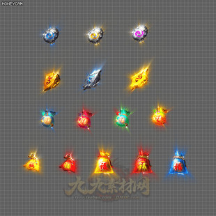 传奇首饰素材 神石福袋 四格特殊材料首饰法宝 PNG格式 FB205