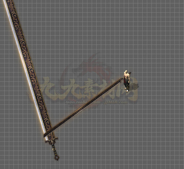 传奇武器素材 复古微变 超级无敌长砍刀 高清动态PNG格式 FW211