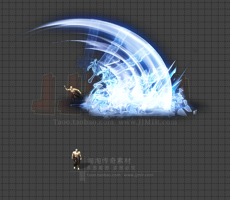 传奇技能素材 冰裂开天斩 8方向战士技能特效 jn288-13