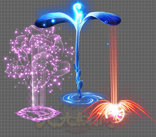 传奇光柱素材 地面装备发光 动态光柱内观 PNG格式 3组 GZ088-3