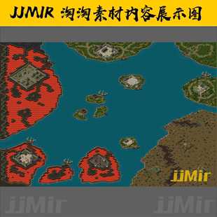 传奇地图素材 战纪系列 火焰岛 高清动态独立地砖 无缝封边