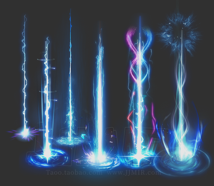 传奇光柱素材 6组精品无字光柱首饰掉落地上光柱 png格式 gz079