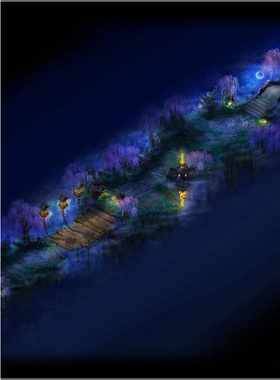 传奇地图素材 幽月通道 高清独立地砖 无缝封边 HD205-3