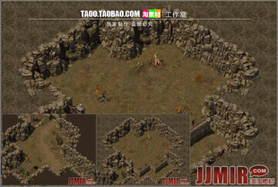 传奇地图素材 战纪系列 传战营寨1-2层 高清动态地砖 无缝封边