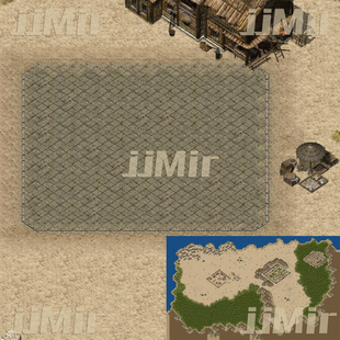 传奇地图素材 盟重土城 去树版 无补丁复古地砖地图-TC084