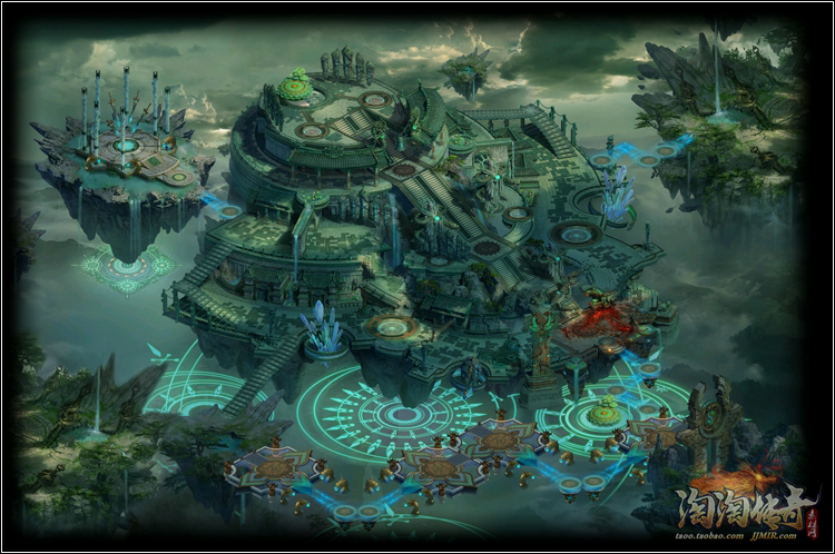 传奇地砖地图 星空系列 玉莲台 高清动态独立地砖 无缝封边