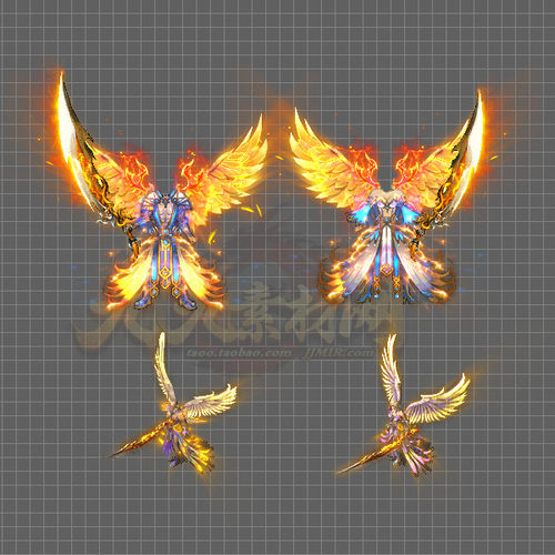 传奇剑甲素材 复古沉默 天使男女衣服含双手武器套装 TZ660-2