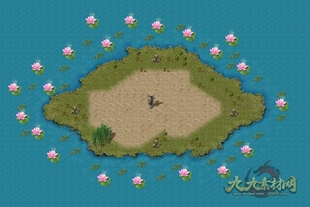 传奇地图素材 荷花池 新人等待 高清动态独立地砖 无缝封边