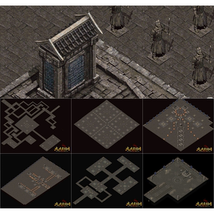 传奇地图素材 经典怀旧 帝王陵墓1-6层 独立真地砖套图 HG216-4