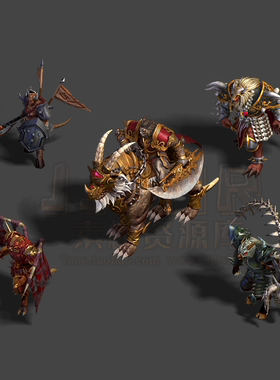 传奇怪物素材 5只复古高清诺玛怪物 8方向 360张齐全PNG格式CW121