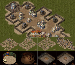 传奇地图素材 韩服系列 训练营1-8层 复古独立真地砖套图