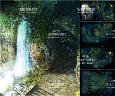 传奇地砖地图 洞窟系列 密林地宫1-4层 高清独立地砖-YD174