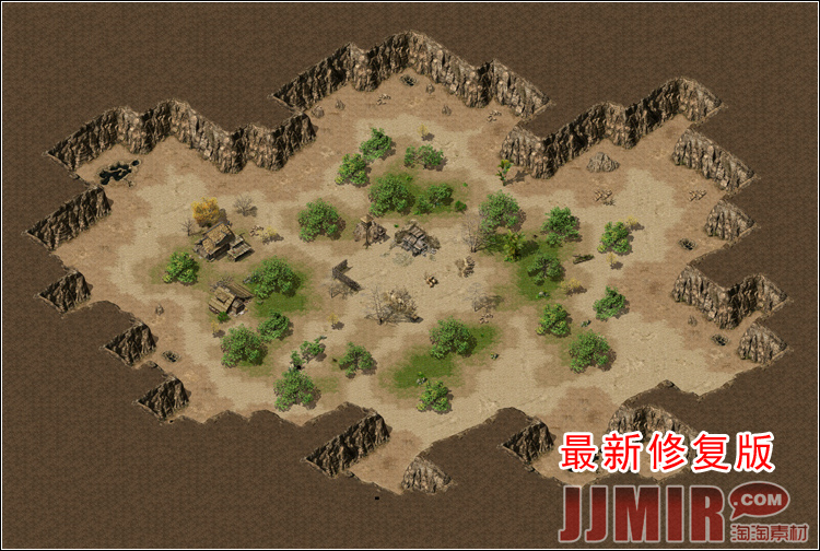 传奇地图素材 桃园之门 复古独立真地砖(带无补丁)完整封边 JD018