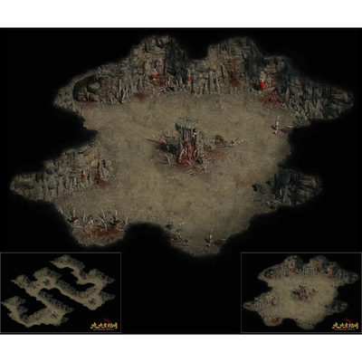 传奇地图素材 蛮荒洞穴1-2层 高清独立地砖套图 无缝封边 YD134