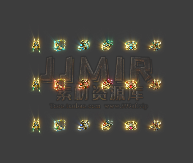 传奇首饰素材 耀光复古火龙套 精品一体 高清动态首饰 3组 ts665