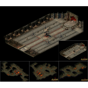 传奇地图素材 火龙神殿1-4层 高清独立地砖 无缝封边-YD086