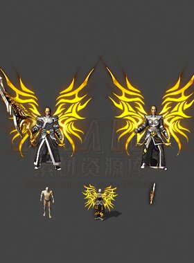 传奇复古素材 沉默复古 雷霆素材 男女衣服武器 剑甲套装 TZ219-2