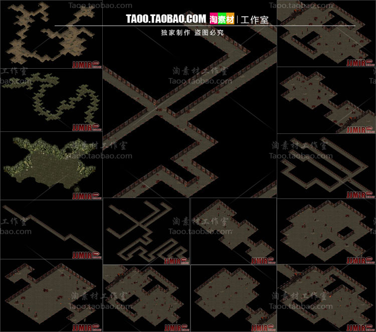 传奇地图战纪系列传战封魔殿1-14层高清动态独立地砖无缝封边