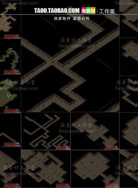 传奇地图 战纪系列 传战封魔殿1-14层 高清动态独立地砖 无缝封边