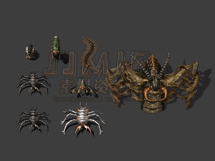 传奇怪物素材 蜈蚣洞穴 触龙神 高清怪物 png格式 8组打包cw176