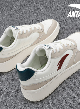 安踏板鞋男鞋轻程轻便软底小白鞋冬季2026新款白色透气低帮运动鞋