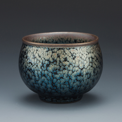 刘学财手工建盏大号茶杯油滴鹧鸪