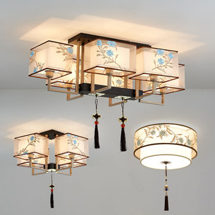 新中式 吸顶灯全屋套餐组合客厅灯中国风禅意茶室房间书房卧室灯具