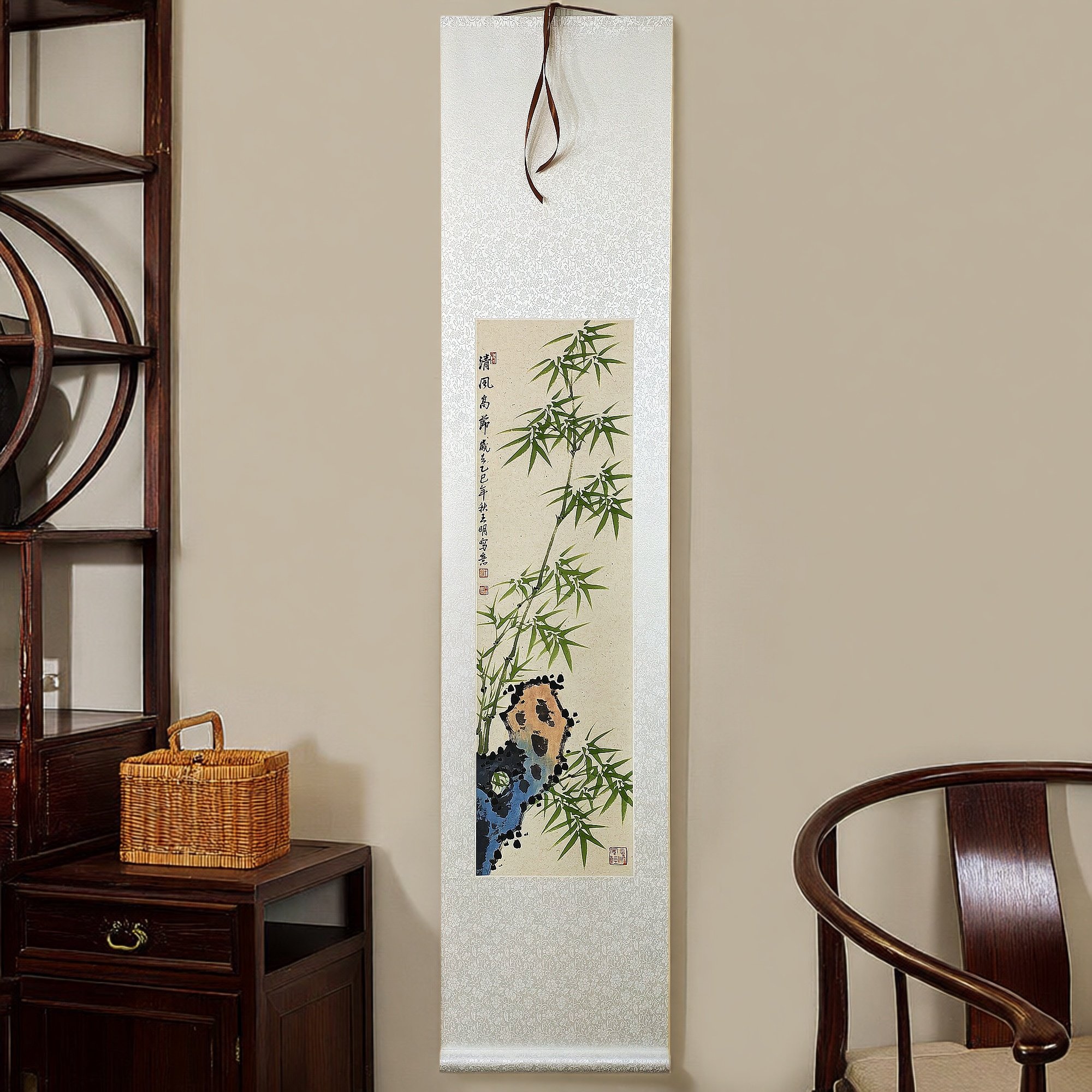 纯手绘国画竹子真迹中式客厅书房茶室办公室装饰卷轴挂画水墨字画