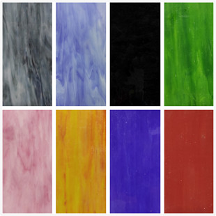 剪贴画DIY蒂凡尼马赛克镶嵌画素材彩色云母玻璃大片15X19cm