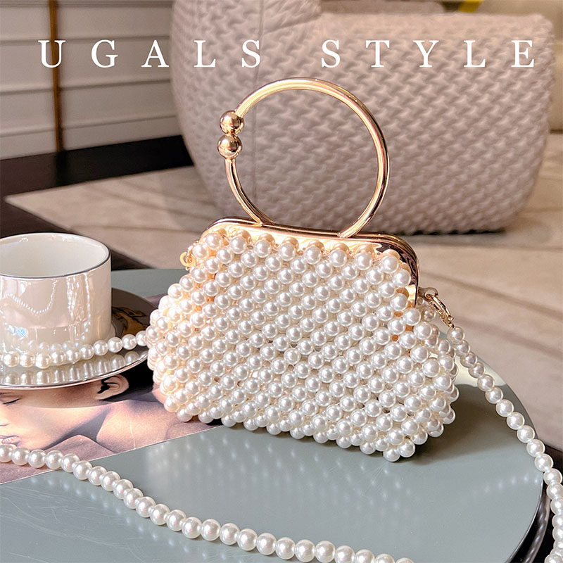 UGALS法式金属手工编织串珠珍珠夹子包晚宴名媛手机手拿斜挎包女,箱包皮具/热销女包/男包,手拿包,淘宝优惠券,粉丝福利购,淘宝优惠卷