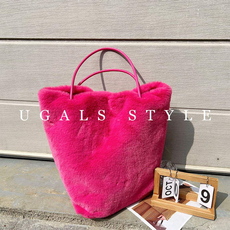 UGALS托特包兔毛大容量托特包