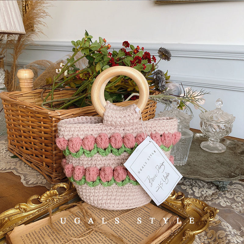 UGALS法式复古花朵郁金香钩针手工编织棉线diy材料包毛线包手提包,箱包皮具/热销女包/男包,通用款女包,淘宝优惠券,粉丝福利购,淘宝优惠卷