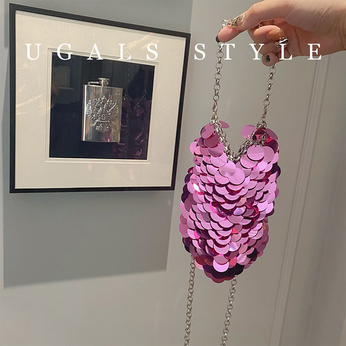 UGALS珠片闪亮不灵腋下手机包