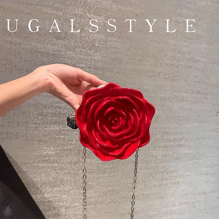 盒子包UGALS玫瑰花亚克力小包