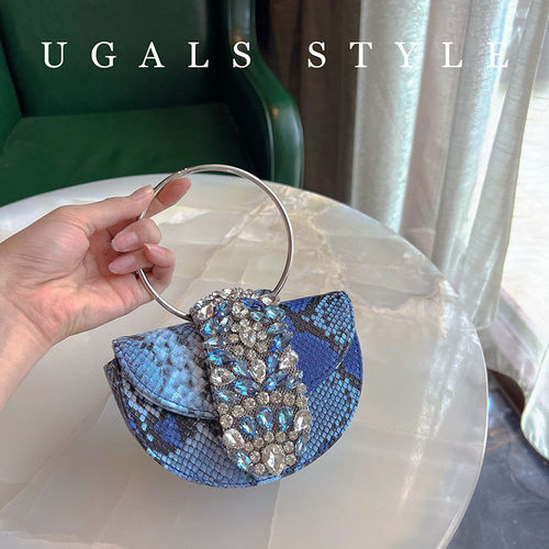 UGALS鳄鱼纹迷你手拿斜挎马鞍包
