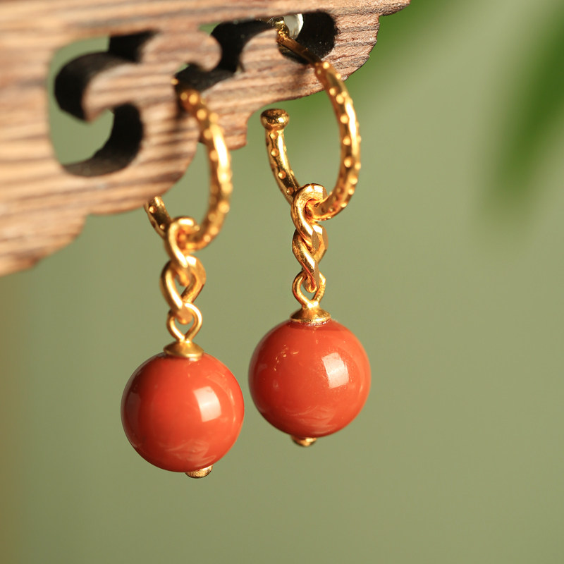 天然南红纯银耳环女款国风红色新年过年本命年红玛瑙耳饰耳坠礼物,饰品/流行首饰/时尚饰品新,耳环,淘宝优惠券,粉丝福利购,淘宝优惠卷