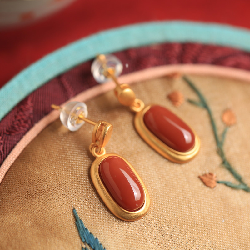 天然南红耳饰纯银耳环女红色玛瑙新年过年喜庆本命年耳坠耳钉礼物,饰品/流行首饰/时尚饰品新,耳环,淘宝优惠券,粉丝福利购,淘宝优惠卷
