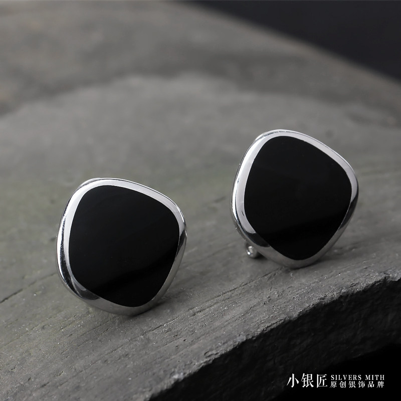 小银匠925纯银耳钉女 珐琅手工烤瓷耳扣韩版时尚气质耳环耳饰品,饰品/流行首饰/时尚饰品新,耳钉,淘宝优惠券,粉丝福利购,淘宝优惠卷