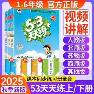 正版 53天天练人教版2025一二年级三四五六年级下册上册语文数学英语西师外研小学同步练习册题上一课练五三5.3测评卷下官方旗舰店