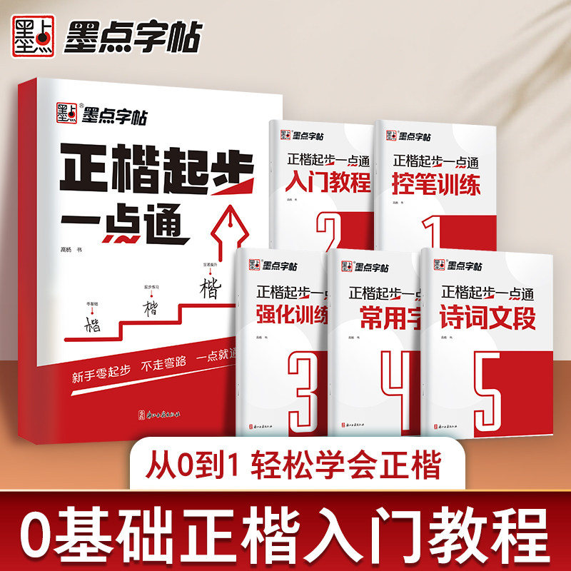 墨点字帖正楷起步一点通楷书字帖成人练字硬笔书法临摹练字帖大学生初学者入门基础教程正楷控笔训练诗词常用字钢笔练字本初高中生