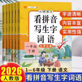 看拼音写词语一二年级三四五六年级下册上册人教版 部编生字组词注音词语汉字描红本语数同步练习册字帖拼音拼读专项训练一课一练