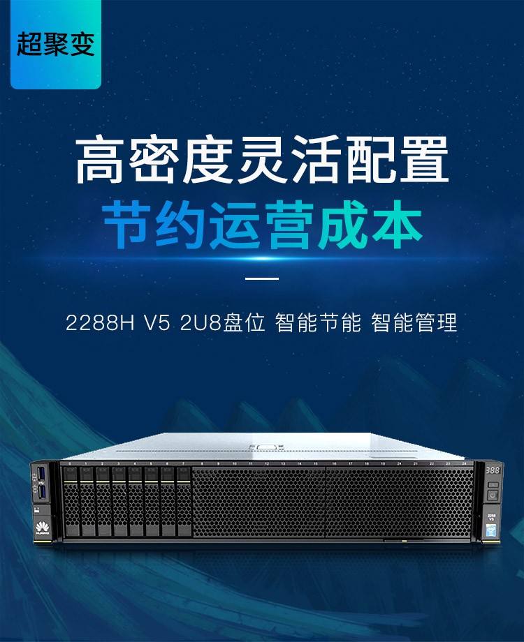 超聚变2288hv5服务器 2*3204 2*32g  2*240g 2*2t  2*550w 包邮