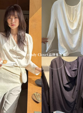 买手店 moia 2025新款 2way shirt 前后两穿 自然垂领衬衫 女
