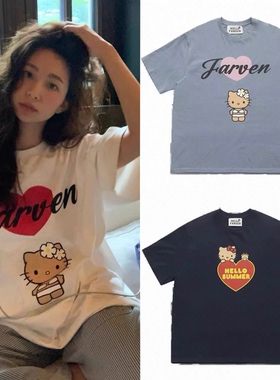 现货 farven hello kitty联名款 fever同款 卡通印花休闲短袖T恤