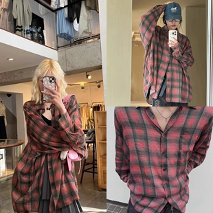 买手店现货 Our Legacy 金智妮同款 慵懒风格子休闲宽松百搭衬衫