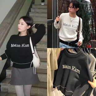 部分现货 matinkim 25秋冬新款宁艺卓同款圆领羊毛长袖针织衫上衣