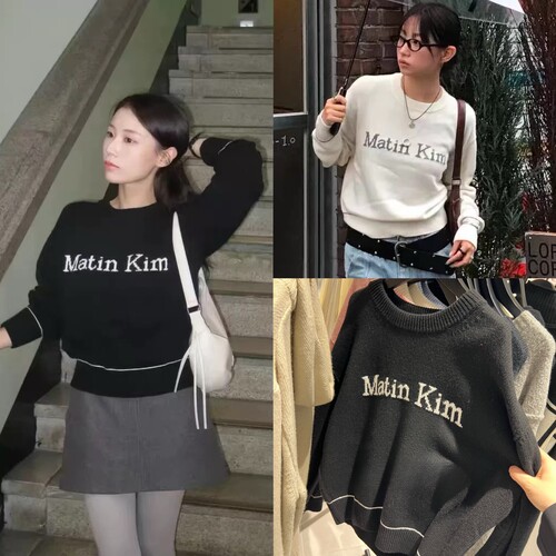 部分现货 matinkim 25秋冬新款宁艺卓同款圆领羊毛长袖针织衫上衣