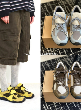 韩国直邮 Negativethree 25新款 复古撞色拼接系带厚底运动休闲鞋