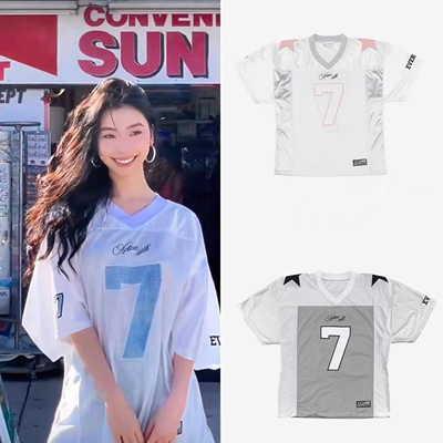 现货 2000archives 易梦玲同款 24新数字7号网面宽松球衣短袖T恤