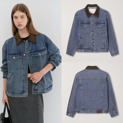 买手店 DUNST 25秋冬新款 CORDUROY COLLARED灯芯绒领牛仔外套